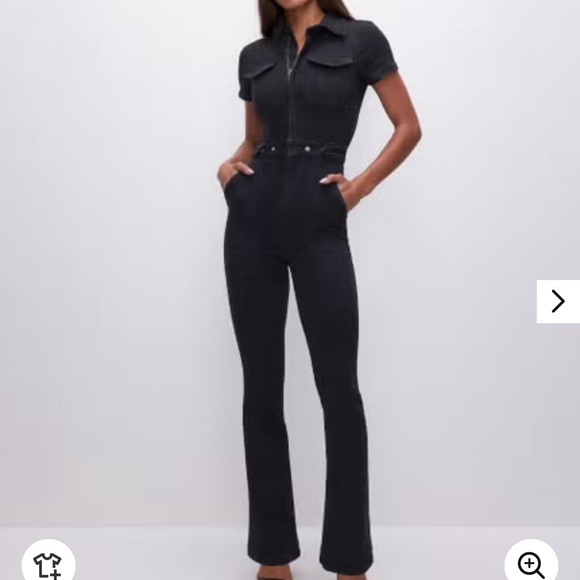Good American Fit For Success Stretch-Denim Bootcut Jumpsuit - large NWT - Picture 1 of 14